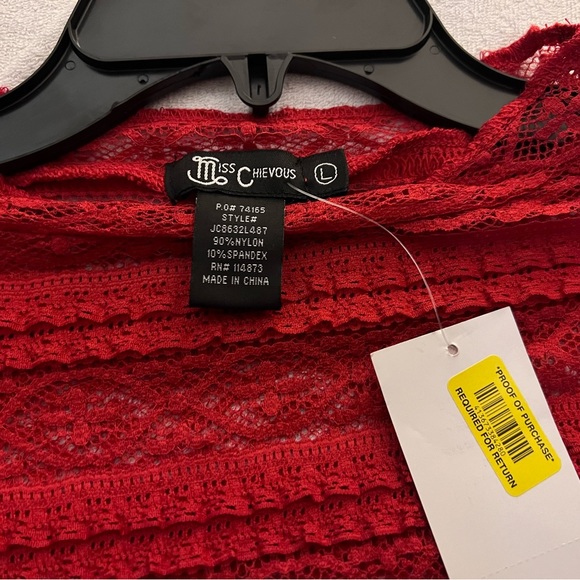 COPY - Red Lace Top - Size Extra Large - Picture 4 of 4